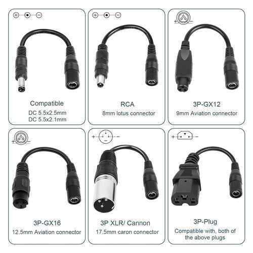 42V 2A Universal Scooter Charger with 7 Connections, 7 in 1 for Jetson, Gotrax Bike Electric Scooter, ninebot Electric Scooter Charger for 36V 10S Li-ion Battery.