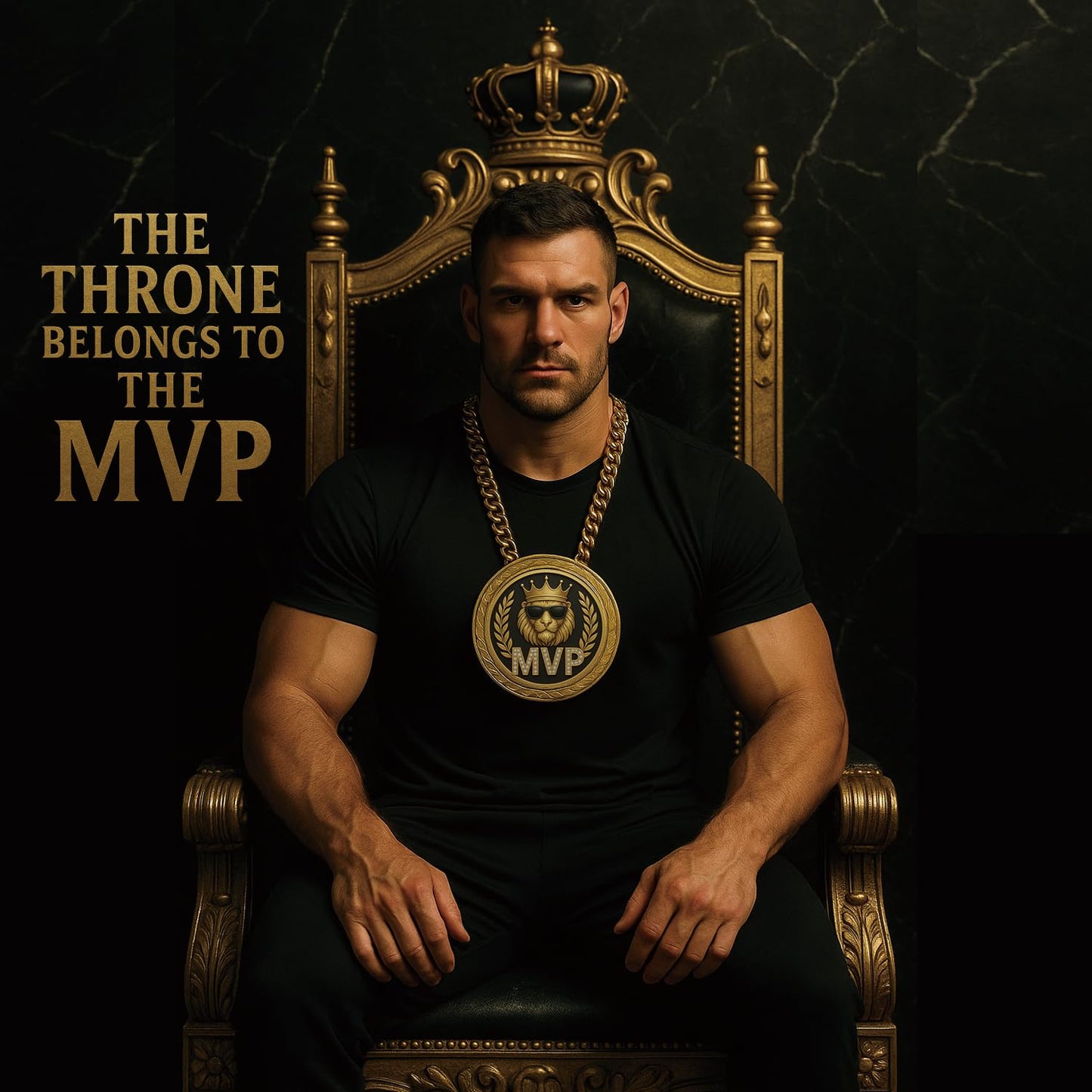 Bambluby 6" MVP Medal Champion Chain – Sports Award Medal for Football, Soccer, Basketball, Funny Winner Trophy for Kids and Adults (MVP)