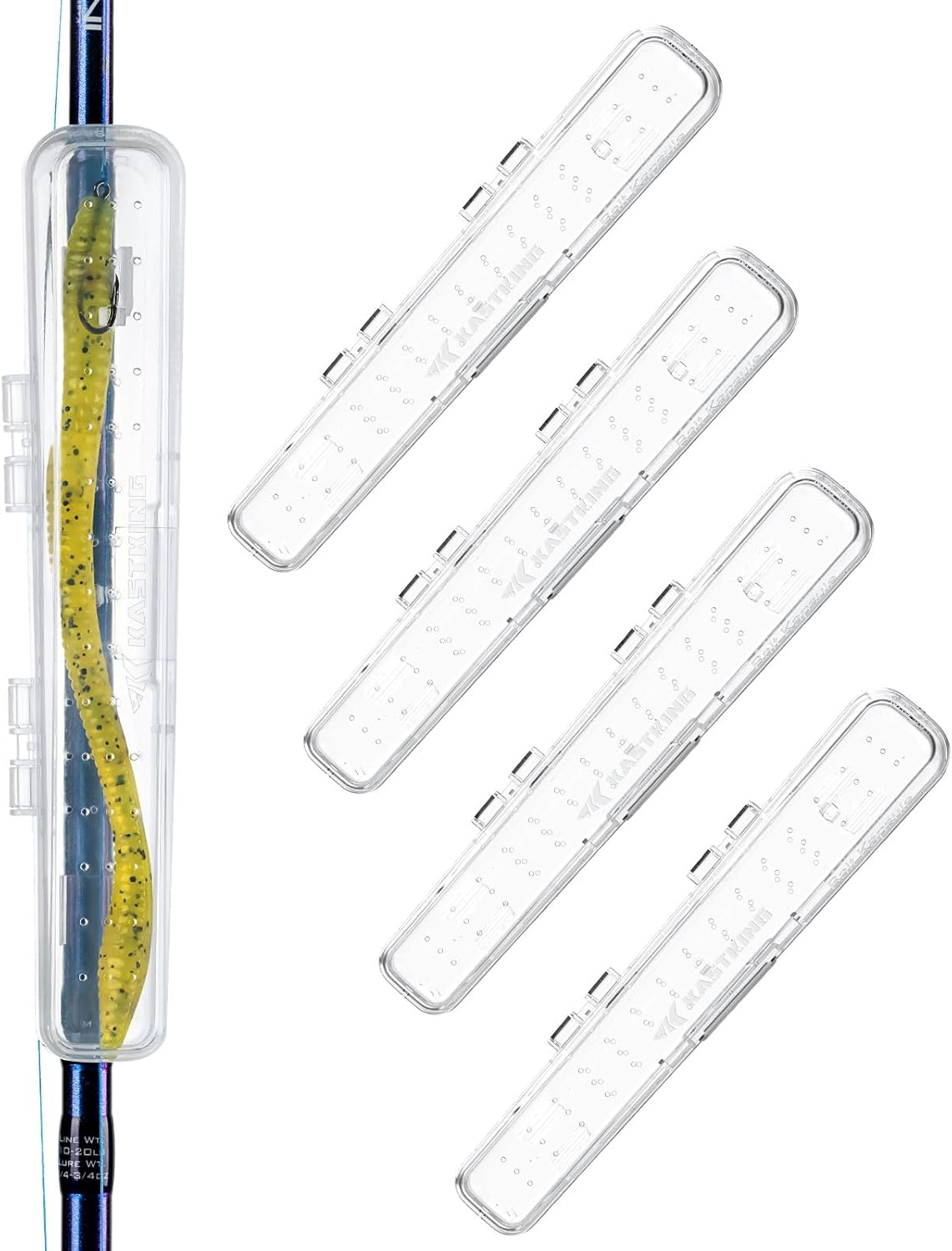 KastKing Bait Kapsule – Lure Cover with Vent Holes, Protects Hooks, Multiple Sizes (S, M, L, Jumbo,Drop Shot) - Multiple Attachments for Freshwater & Saltwater Fishing Gear. Patent Pending.