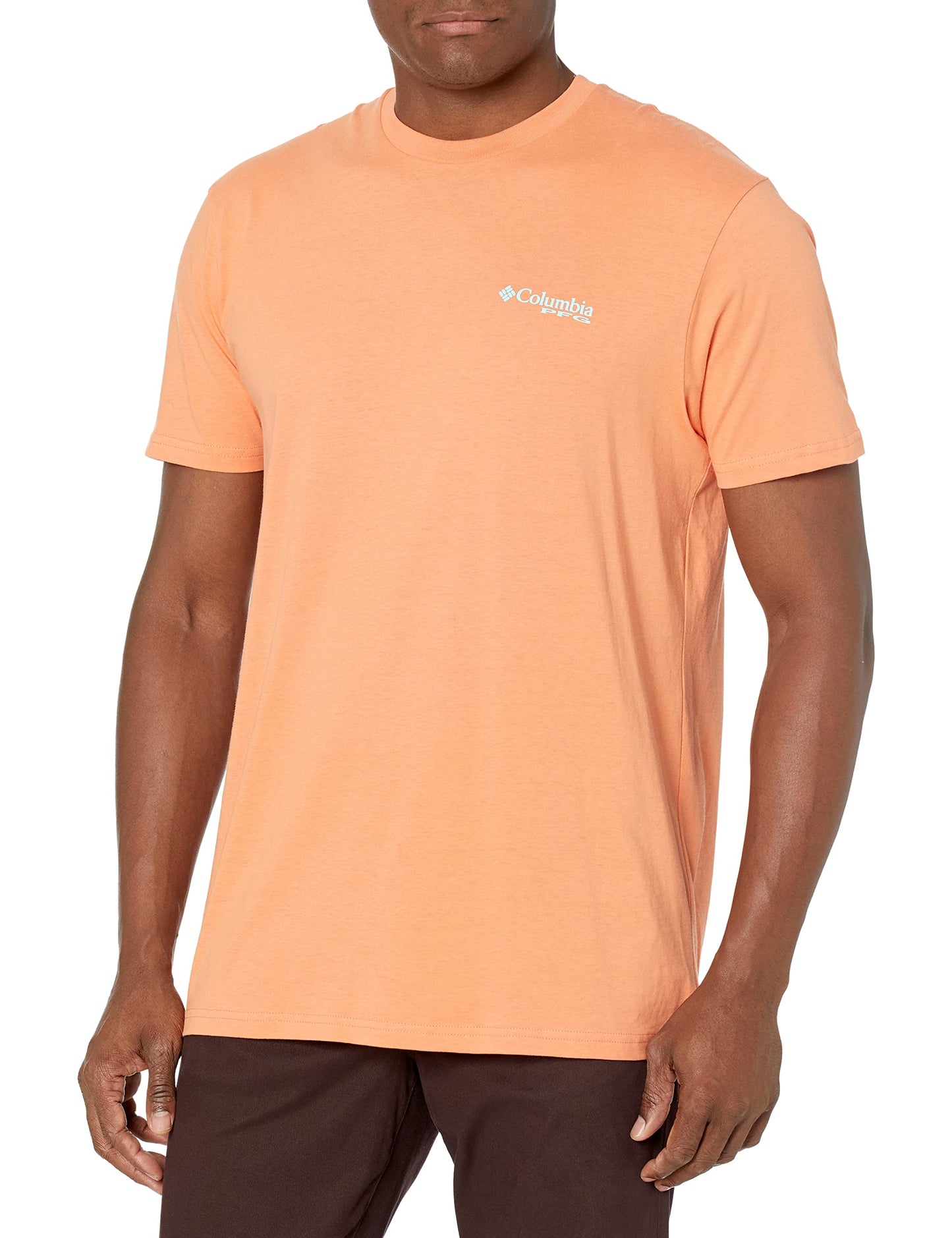 Columbia Apparel Men's Graphic T-Shirt Shirt, Bright Peach/Biber, Medium
