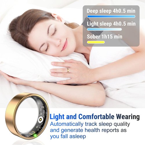 YULUCKGO Smart Ring Sleep Monitoring Fitness Tracker for Women