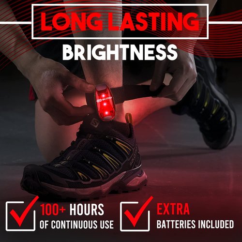 4 Pack LED Safety Light, Clip on Reflective Gear Lights for Walking at Night, Running, Jogging, High Visibility Strobe Light Accessories for Runners, Kids, Hiking, Kayak, Cycling, Camping, Boat Red