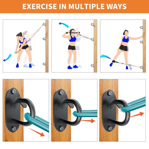 TUOSHUNGE 3-Pack Resistance Band Wall Anchor, Workout Wall Mount Anchor, Wall Mount Bracket for Suspension Straps, Space Saving Workout Equipment for Strength Training, Home Gym, for Wooden Wall
