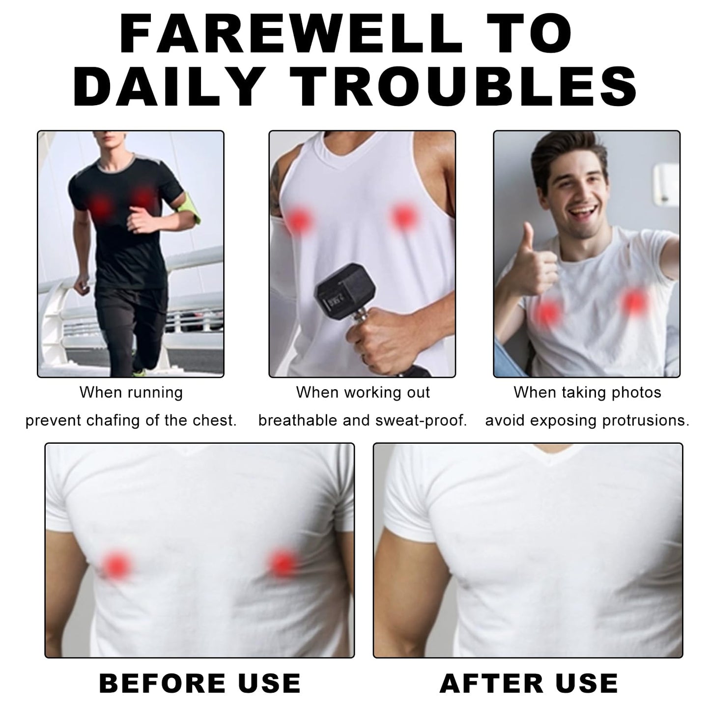 100 Pairs(200Pcs) Nipple Covers for Men – Ultra-Stick Pasties for Marathon & Sports,No-Show Mens Nipple Guard Tape Anti-Chafing Invisible Protectors – Stay Comfortable During Intense Workouts