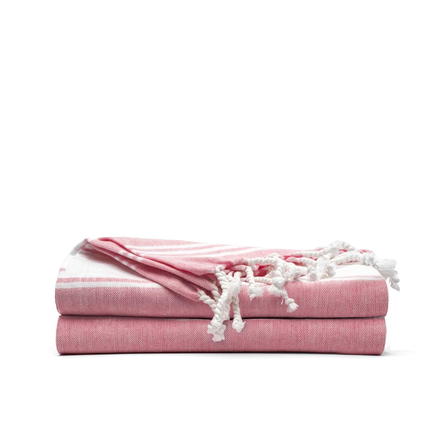 9Threads Cotton Turkish Beach Towel with Towels Oversized 36"x72" Pool Absorbent Extra Large Quick Dry Sand Travel Towel (Tomato Red, 2 Pack)