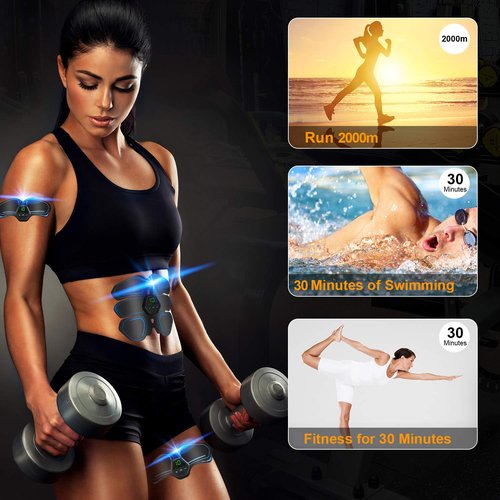 Ab Muscle Toner & Trainer ??EMS Muscle Fitness Device with LCD Screen ??USB Rechargeable Core Workout Gear for Abs, Arms & Legs