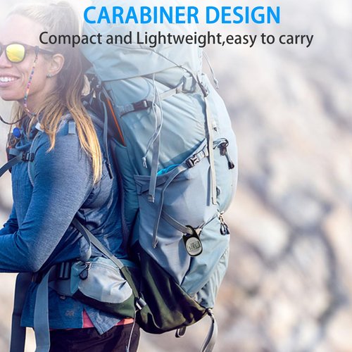Digital Pedometer Step Counter with Carabiner Clip, 3D Sensor Technology, LCD Display, Carbon Black