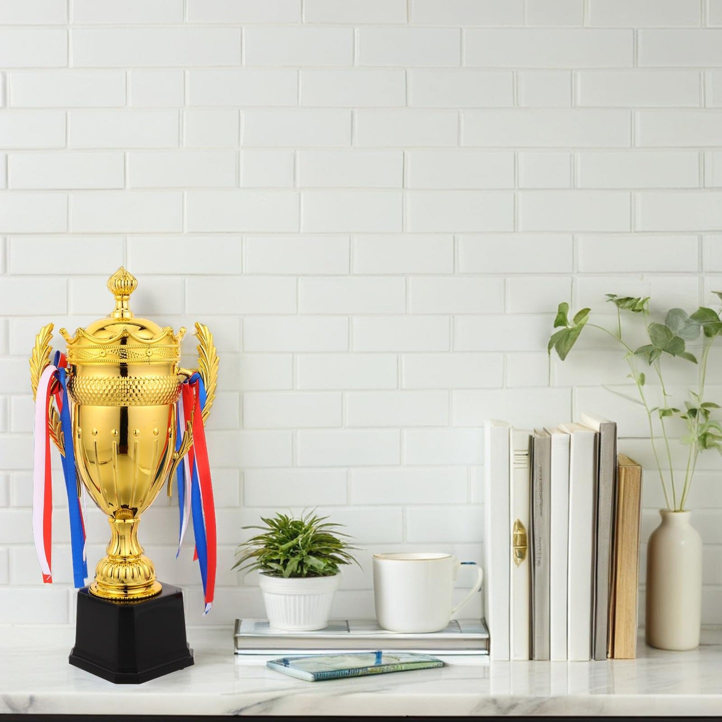 NUOBESTY Mini Metal Trophy Award Cup Gold Trophy for Kids Award for Students Classroom Rewards for Sports Competitions Prizes Birthday Party Favors 14.56 X 6.29 X 3.54 in