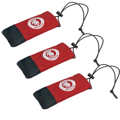 Lancer Tactical Airsoft Tactical Airsoft Barrel Cover w/Bungee Cord for Airsoft Guns and Paintball Markers-3 Pack (Red)