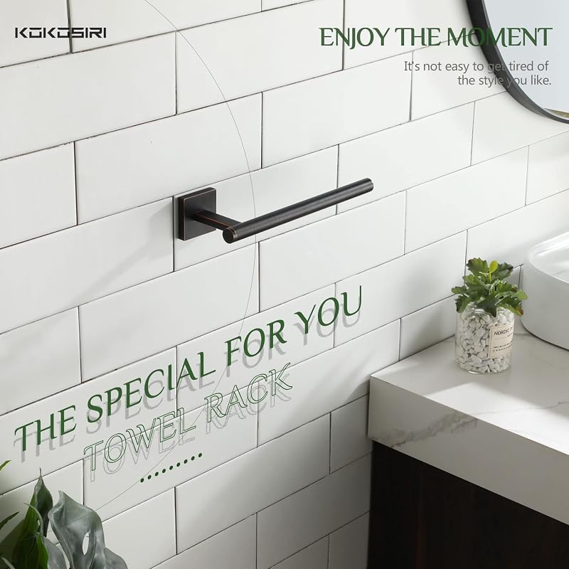 Oil Rubbed Bronze Towel Bar - Wall Mount Hand Towel Holder, Stainless Steel