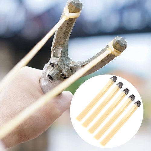 Gosknor 5pcs Flat Catapult Bands, 2mm Thickened High Elasticity Replacement Rubber Bands Heavy Duty Wrist Rocket Bungee Hunting Parts for Outdoor Activities