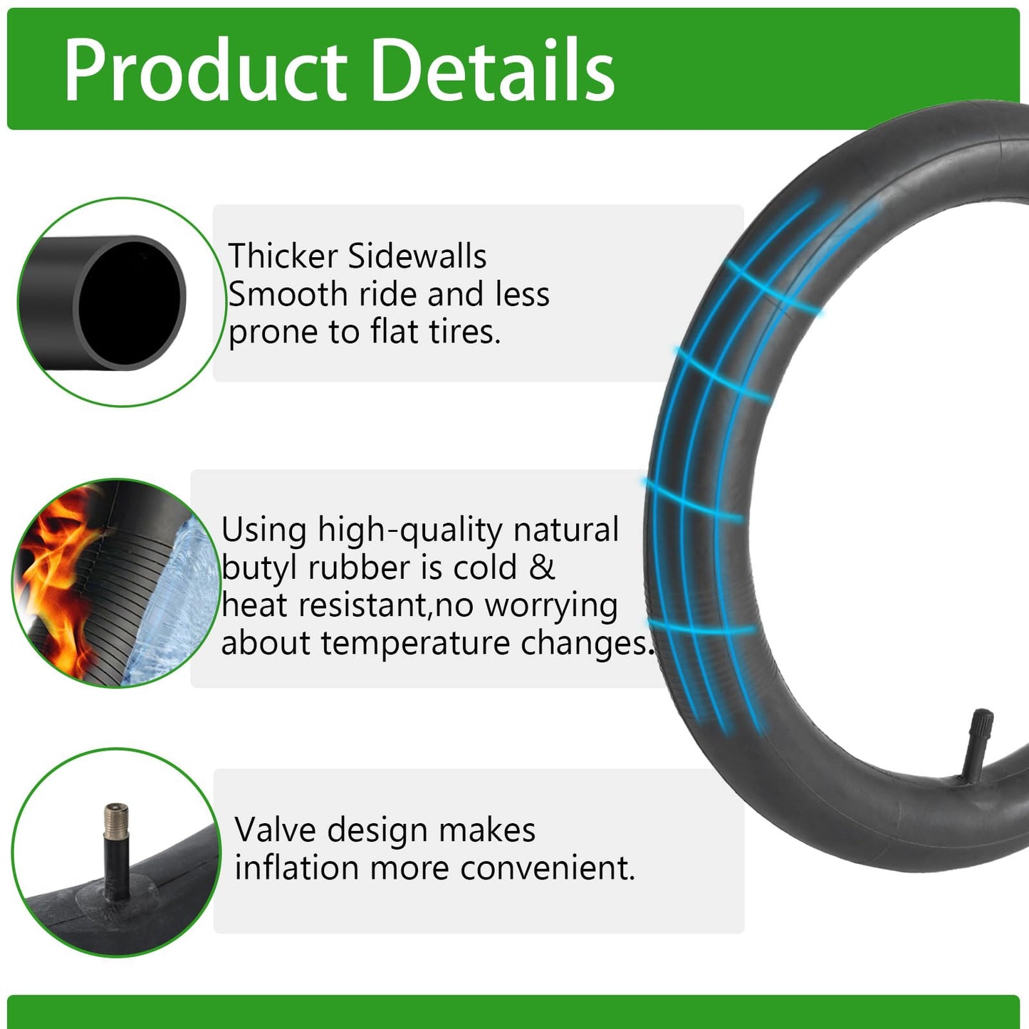 2-Pcs 18x2.125 Bike Tube 18x1.95 Bike Tube 18x1.75 Inner Tube 18 x 2.125 18 x 1.95 18 x 1.75 Tube, Schrader Valve