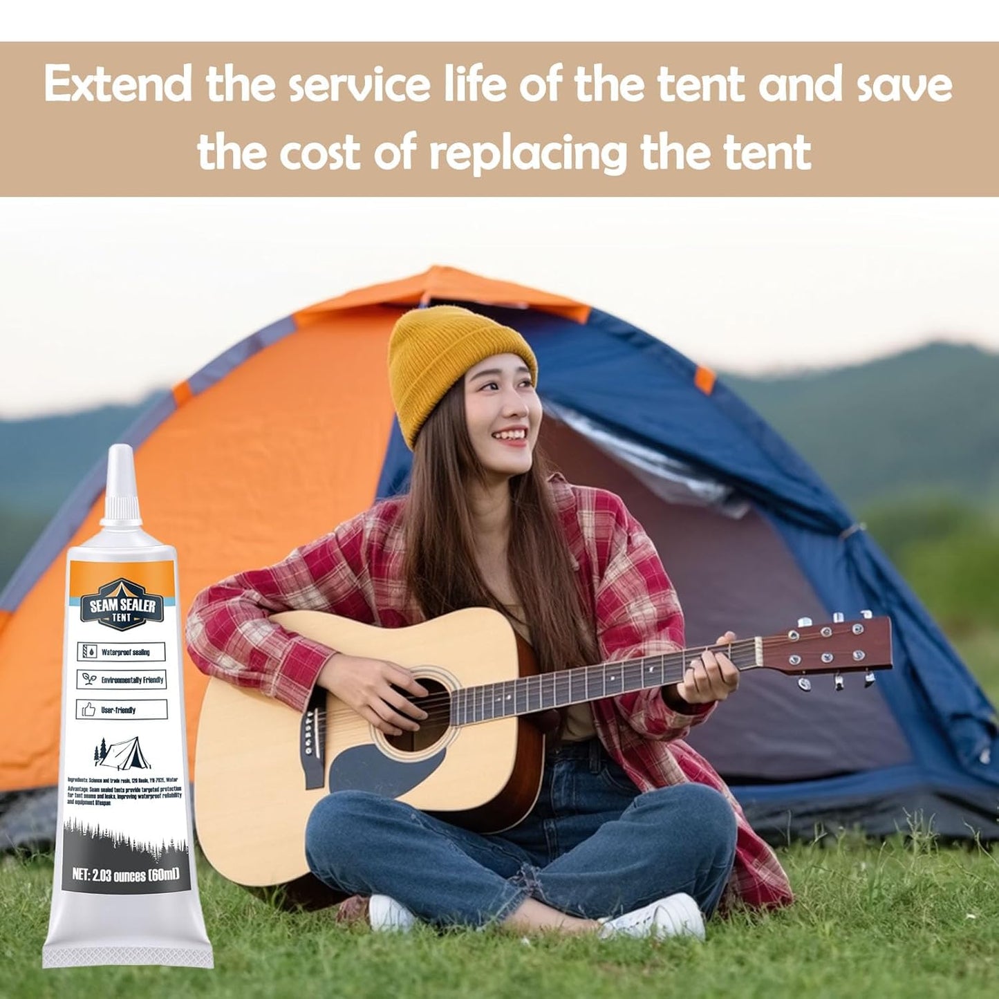 120ml Tent Seam Sealer, Repair Damaged/Seam Sealer Tent Fabric, Restore The Waterproof Barrier, for Camping/Hiking/Outdoor Gear - Clear