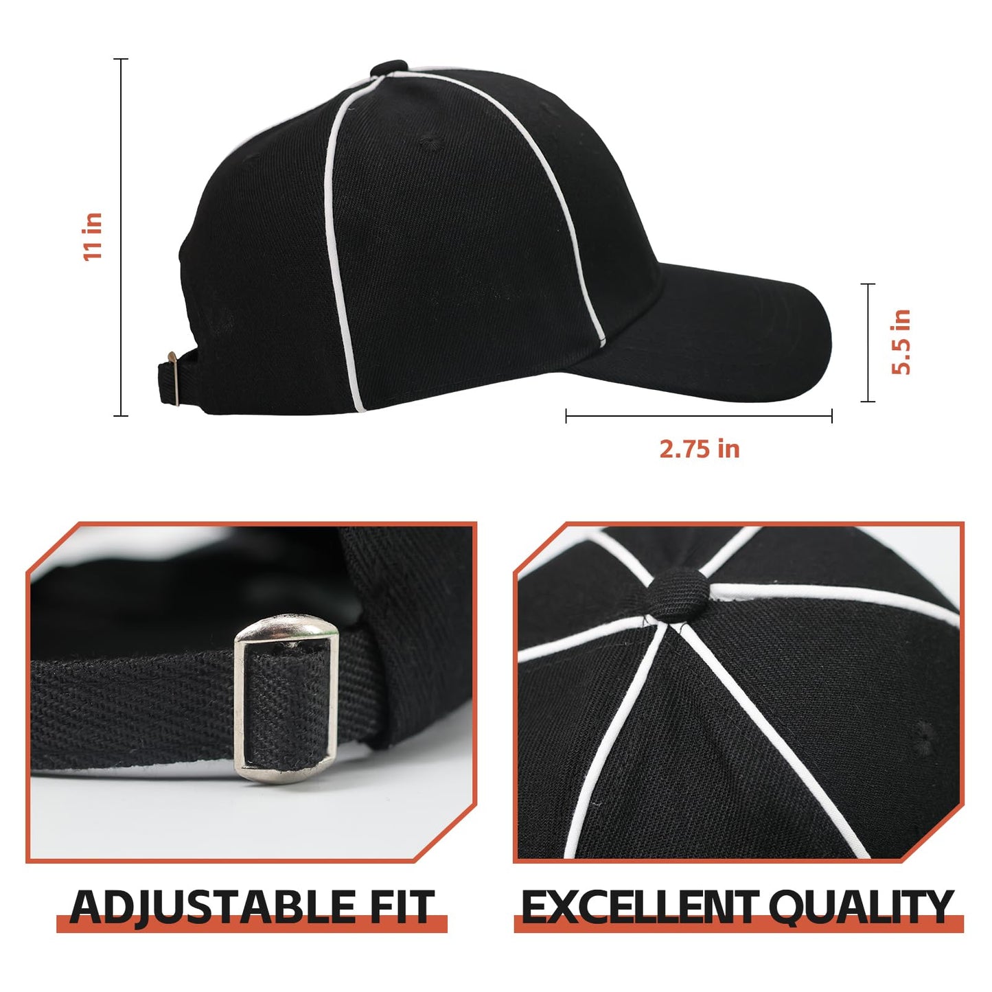 Referee Shirt for Men & Women, 4-Piece Ref Uniform Set with Zipper Collar, Whistle, Hat & Penally Flag for Football & Soccer (Large)