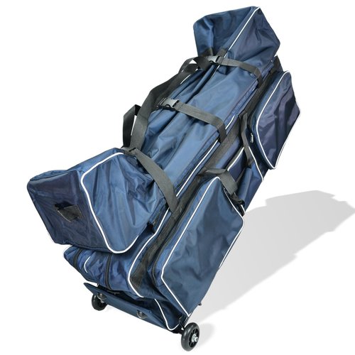 FEFOSAEP Fencing Bag with Wheels - Competition Draw-bar Rolling Fencing Bag - Fencing Bags with A High-Top Weapon Bag (Navy Blue)