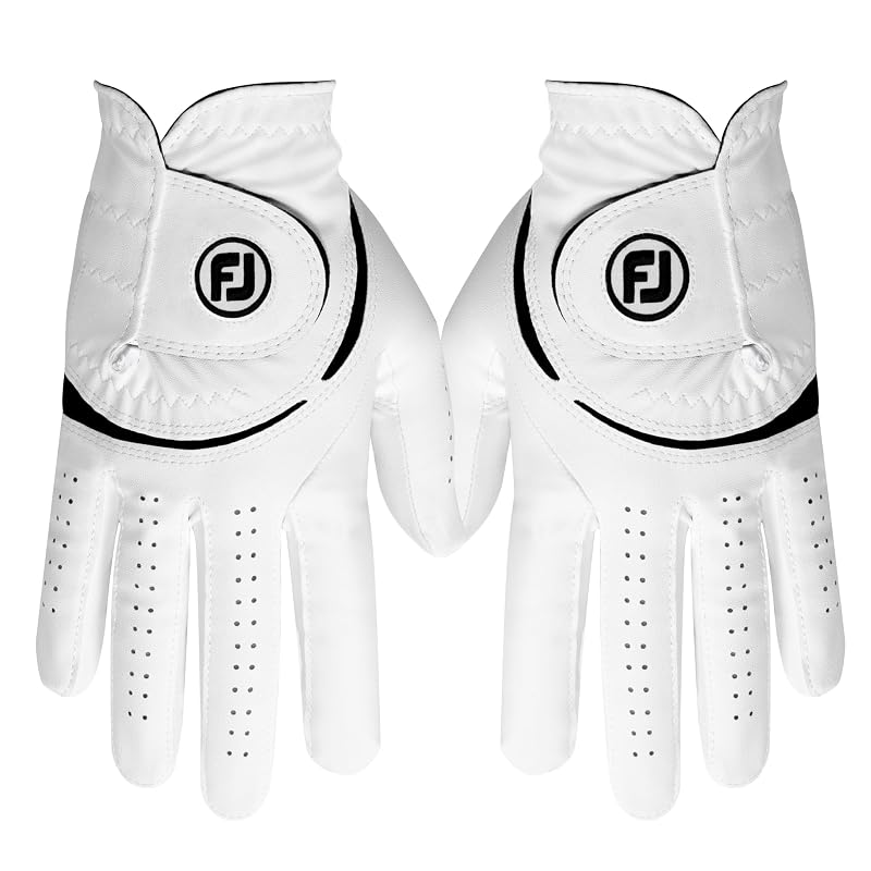 FootJoy WeatherSof Golf Gloves for Women - White, Small, Worn on Both Hands (2023 WeatherSof Pairs)
