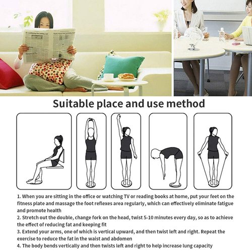 THBII Twisting Waist Disc, Body Shaping Twisting Boards Waist Aerobic Exercise Fitness Slim Machine Rotating Board Female Twister Exercise Sports Equipment (Big Round Beads(Black))