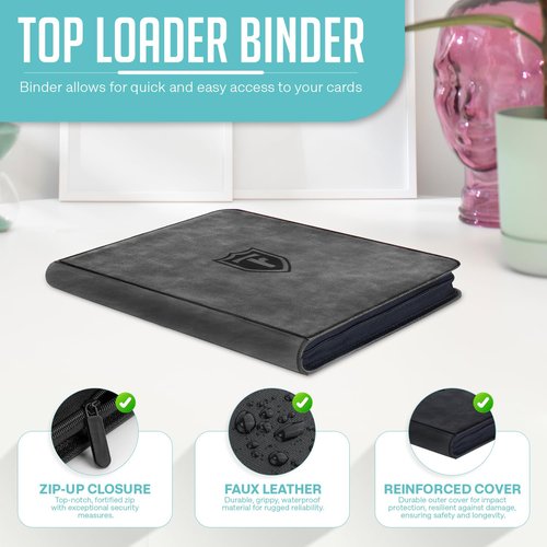 Top Loader Binder - 9 Pocket (3" x 4"), Holds 288 Toploaders | Baseball Toploader Cards Binder & Card Holder For Sports Cards, Binder For TCG & MTG Cards