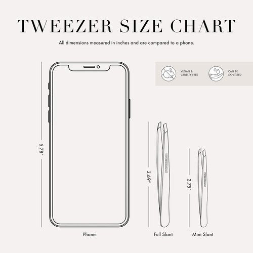 Tweezerman Mini Slant and Point Tip Tweezer - Tweezers Set for Eyebrows, Facial Hair, Ingrown Hairs