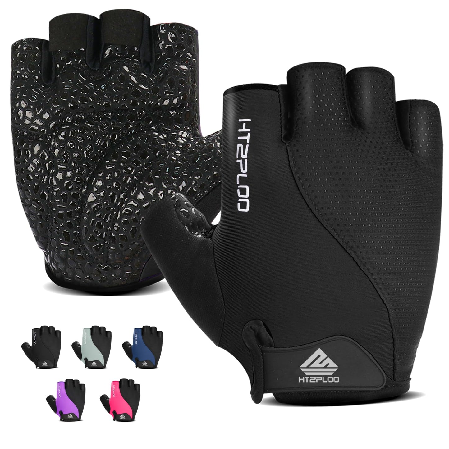 HTZPLOO Workout Gloves for Men Women,Weight Lifting Gloves for Exercise, Gym Training, Fitness,Breathable and Excellent Grip (Black, Small)