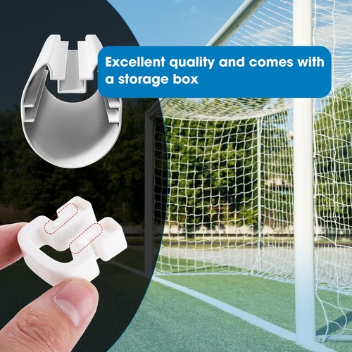 50 Pack Locking Soccer Goal Net Clips with Storage Box - Durable Plastic Football Net Fasteners, Universal Fit for Most Goals, Training & Replacement Accessories (White)