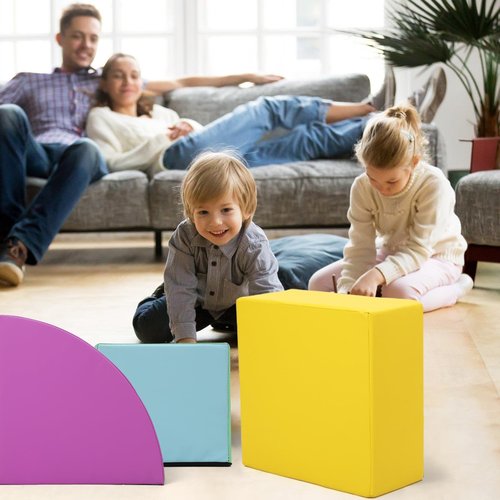 GarveeLife Soft Climbing Indoor Set, Foam Climbing Blocks for Toddlers, Waterproof Toddler Climbing Toys, Baby Jungle Gym Indoor Lightweight, Easy to Clean Foam Play Gym 6PCS