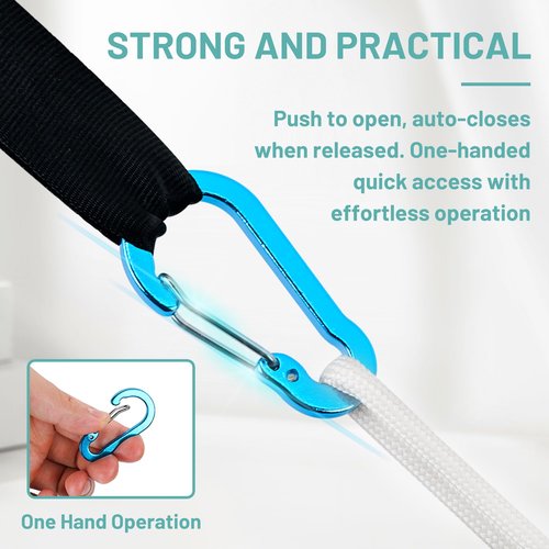 Aluminum Carabiner Clip - 12 Pcs, 2" Small Carabiner Keychain Clips, Multi-use D Ring Carabiner for Fishing, Camping, Hiking & Outdoor Sports.