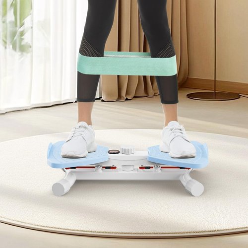 Zieuyend Waist Twister Ab Machine, 300 lbs Capacity Exercise Twist Board with Resistance Bands, Core Trainer Belly Fat Burner, Noiseless Waist Sculptor with Foot Massage for Home Gym (Blue)