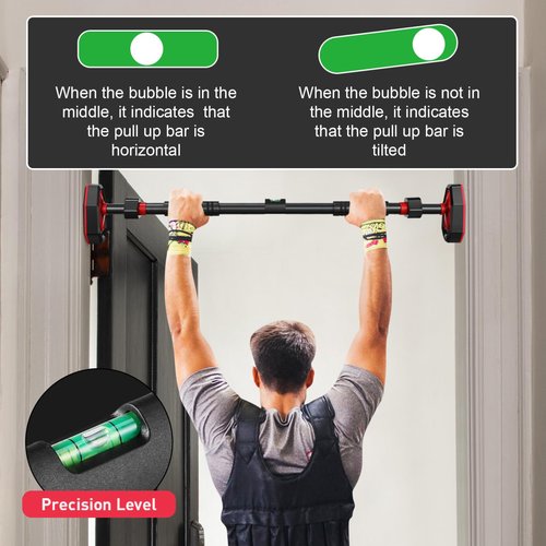 Yardenfun Household Pull Up Bar for Doorway: Strength Training Chin up Bar without Screws - Adjustable 29.5-37 Width Locking Mechanism,Max Load 200KG for Home Gym Upper Body Workout