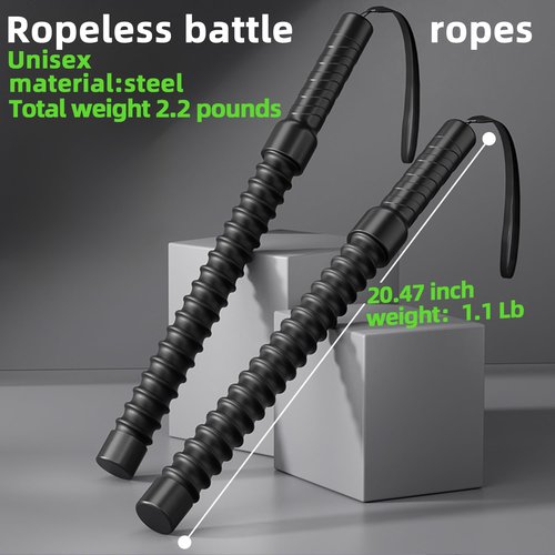 AEDNX 2Pcs Ropeless Battle Ropes Men Women for Home Gym, Portable Workout Ropes for HIIT Workouts, Low-Impact Cardio Training, Home Workout, Fitness Equipment