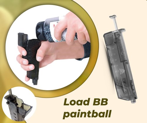 Arsuk Airsoft Speed Loader 6mm with Adapter – 90 Rounds - Black - Speed Reloader 6mm for BB Pellets – Fast Reloading Tool for Airsoft Gun Accessories, Magazines, Pistols, and Rifles