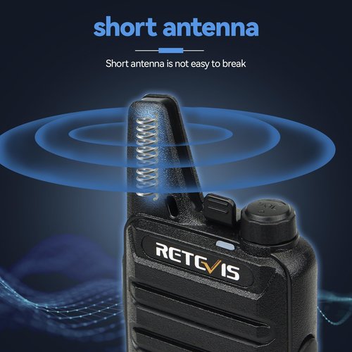Retevis RT22 Walkie Talkies, Mini 2 Way Radio Rechargeable, VOX Handsfree, Portable, Two-Way Radios Long Range with Earpiece, for Family Road Trip Camping Hiking Skiing(2 Pack, Black)