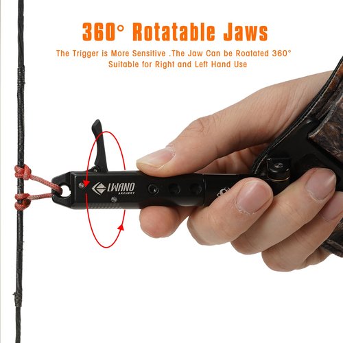 LWANO Archery Compound Bow Release Aids Trigger 360° Adjustable Wristband Release Aids for Adults Youth Kids Hunting Shooting Accessories (Camouflage)