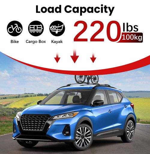 Soruci Roof Rack Cross Bars Compatible with Nissan Kicks 2017 2018 2019 2020 2021 2022 2023 2024 with Lock,Aluminum Crossbars for Rooftop Luggage Cargo Carrier Kayak Canoe Bike Snowboard