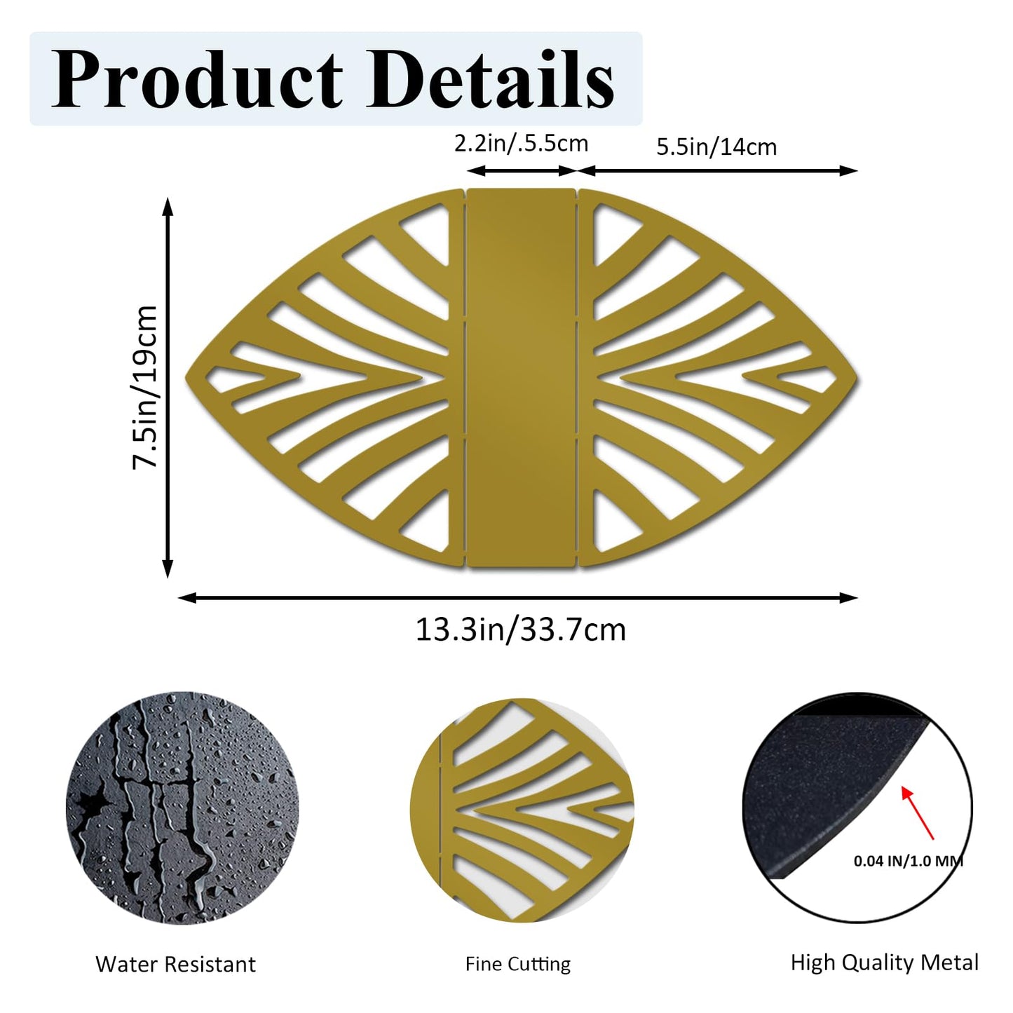Resama Metal Napkin Holder for Table - Stylish Metal Napkin Holder with Leaf Texture for Kitchen, Cafe, and Dining Table,Black Countertop Napkin Holders for Home and Picnic (Gold)