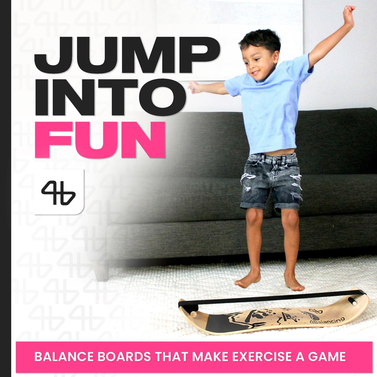 4Balancing Balance Board for Kids - Slackline Wooden Wobble Board