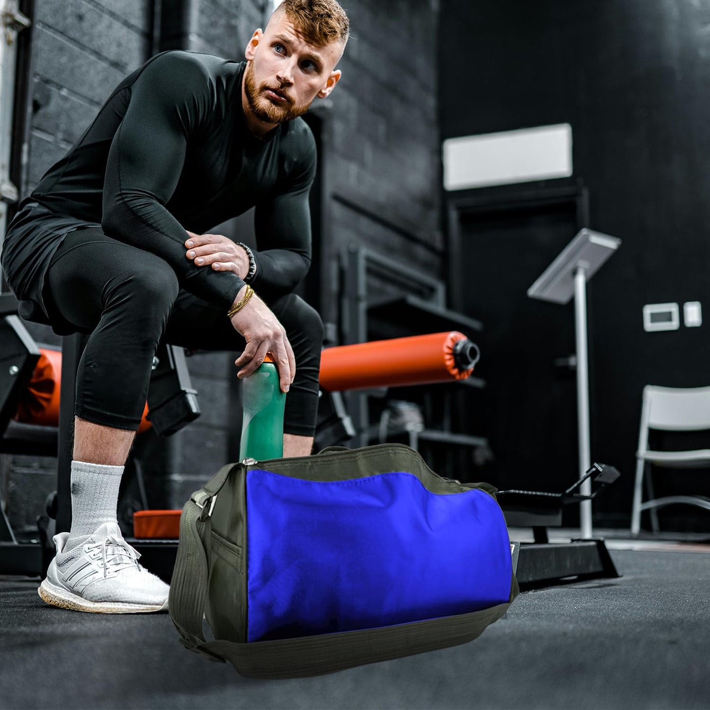 C&F BOGMOST Small Travel Duffel Bag Foldable Waterproof Gym Bag for Gym Beach Swim Bag Men Women Duffle Bag Lightweight Oxford Cloth Sports Bag -Blue