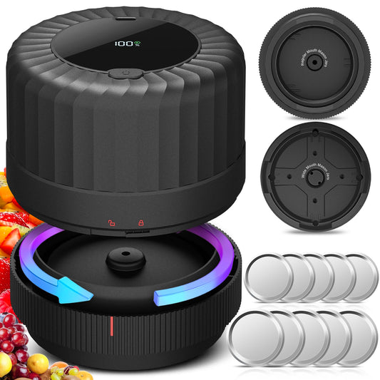 2025 Latest Electric Mason Jar Vacuum Sealer Kit for Mason Jars with Wide and Regular Mouth Canning Jar Lids