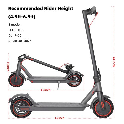 ChangBu Electric Scooter, Top Speed of 15 Mph, Maximum Range of 12 Miles, Powerful 350W Motor with a Peak of 500W, Commuting Electric Scooter with Cruise Control, Suitable for Adults and Teens