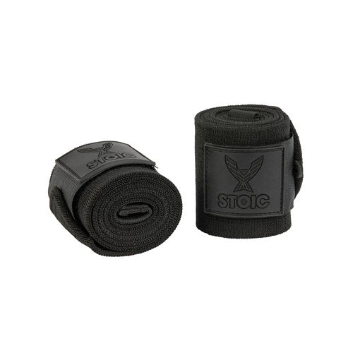 Stoic Wrist Wraps (IPF Approved) 18" Heavy-Duty Wraps for Powerlifting, Strength Training & Bodybuilding – Used in World Competitions – Premium Wrist Support with Thumb Loop (Black)
