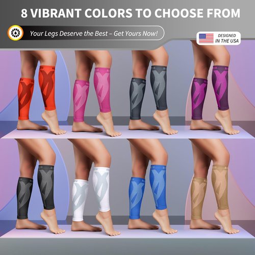 BLITZU Calf Compression Sleeves for Men and Women. Footless Compression Socks Support for Varicose Vein, Nursing, Running. Leg Sleeve Brace for Shin Splints, Pain Relief & Reduces Swelling Black L-XL