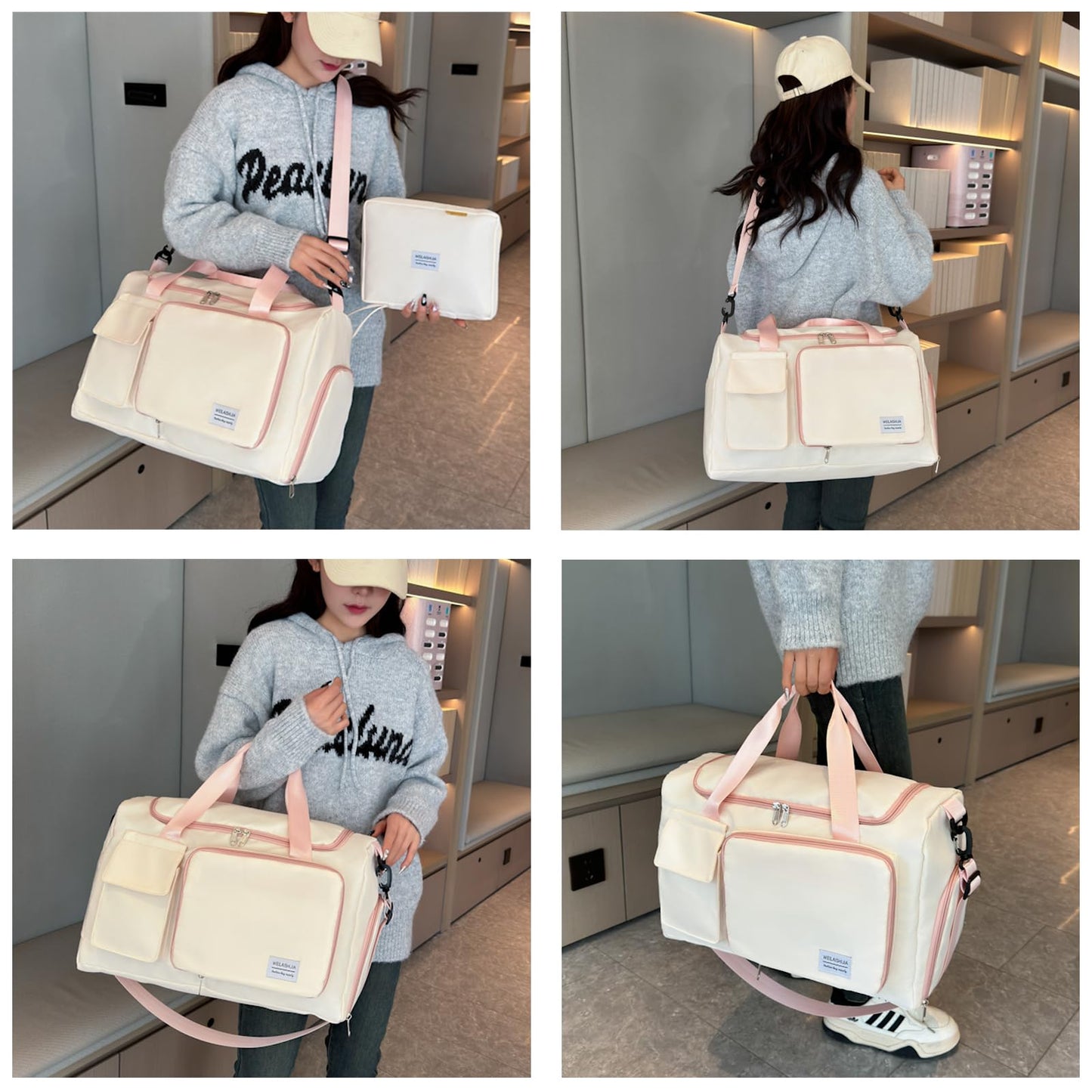BEULPTN Small Gym Bag for Women, Waterproof Travel Duffel Bag with Shoe Compartment & Wet Pocket, Gym Tote Bag for Travel, Workout, Sport