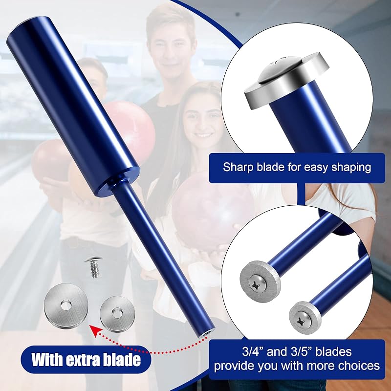 Bowling Ball Workout Tool with Replacement Blade (3/4" & 3/5" Diameters) - Blue Variation