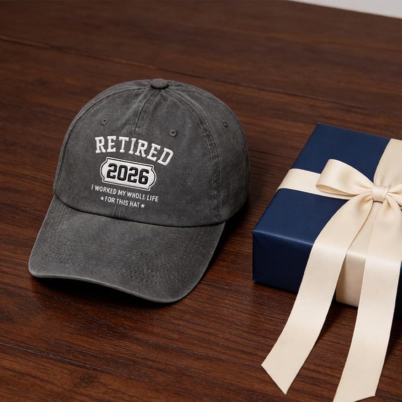 Retirement Hat for Men and Women – 2026 Gift for Dad, Mom, Coworker, Teacher (Dark Grey)