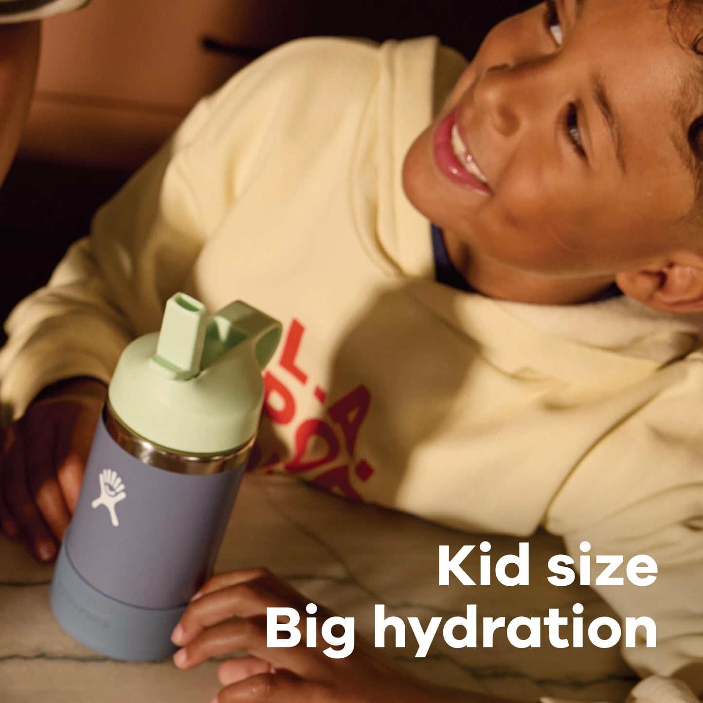Hydro Flask Kids Water Bottle for School - Stainless Steel and Insulated with Straw Cap - 12 Oz in Anemone Purple