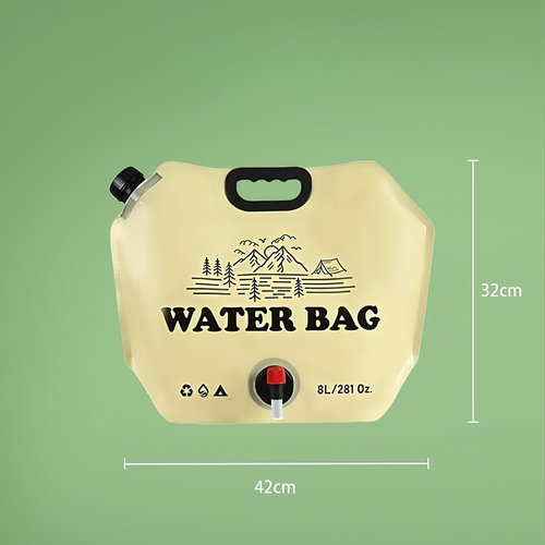 Outdoor Portable Folding Water Bag with Tap for Travel, Camping, Picnic - Thick Large - Capacity Storage, Yellow