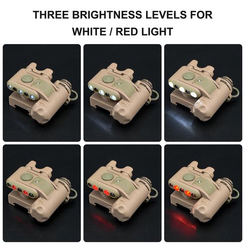 Tactical Helmet Light with IR Strobe Beacon Red White LED, Airsoft Survival Signal Lamp with Mount Accessories for ARC MICH Helmets Guide Rail