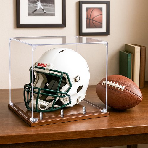 Full Size Football Helmet Display Case with Acrylic Panel,Helmet Display Case,Helmet Case Display Case Full Size,Suitable for Football,Baseball,Hockey Puck Helmet and Models