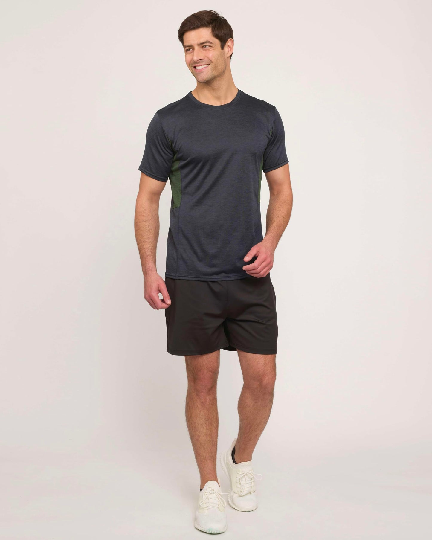 Real Essentials 5 Pack: Men's Dry-Fit Short Sleeve Crew Neck T Shirts Fitness Running Gym Workout Cool Exercise Athletic Tee, Set 7, Medium