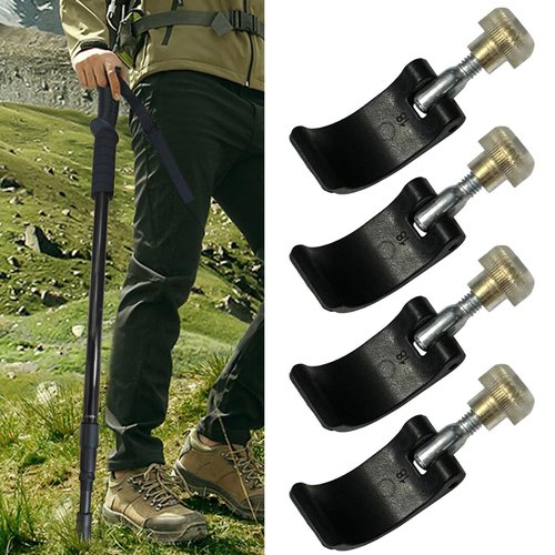 4 Pack Trikking Poles Lock Replacement, Walking Stick Clamp Replacement Parts External QuickFlip Lock Fastener Buckle Clip with Nut Screws
